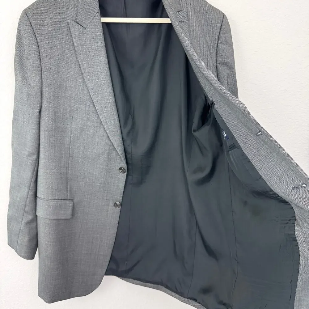Ralph Lauren Mens Vintage 100% Wool Suit Jacket Blazer Size 46L Formal Wedding